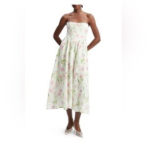 NWT Bardot Lola Corset Midi Floral Dress